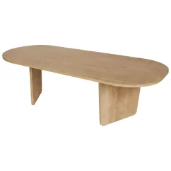 Tavolino da Salotto Marrone Rovere Forma Ovale Materiale Piano in Legno Nobilitato 130x65x40h cm, Colore Ripiano Marrone - Dozza