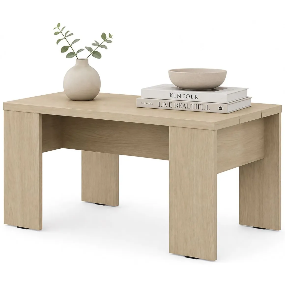 Tavolini Da Salotto > Dmora Tavolino da Salotto Forma Rettangolare Materiale Piano in Legno Nobilitato 119x60x40h cm, Colore Ripiano Marrone - Turate Marrone Rovere