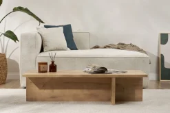 Tavolino da Salotto Marrone Rovere Forma Rettangolare Materiale Piano in Legno Nobilitato 120x45x30h cm, Colore Ripiano Marrone - Marmorito