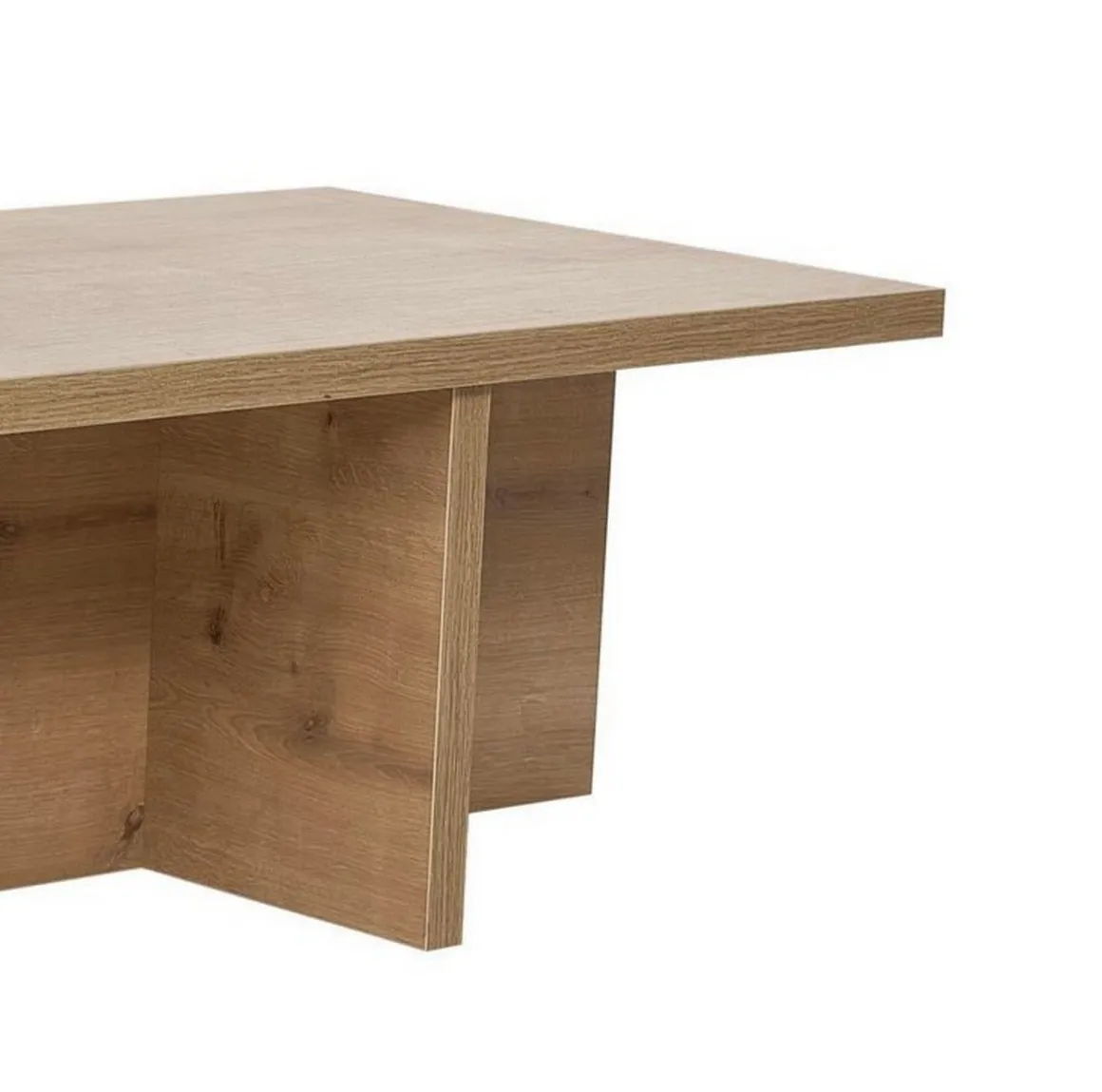 Tavolino da Salotto Marrone Rovere Forma Rettangolare Materiale Piano in Legno Nobilitato 120x45x30h cm, Colore Ripiano Marrone - Marmorito