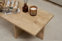 Tavolino da Salotto Marrone Rovere Forma Rettangolare Materiale Piano in Legno Nobilitato 120x45x30h cm, Colore Ripiano Marrone - Marmorito