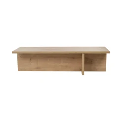 Tavolino da Salotto Marrone Rovere Forma Rettangolare Materiale Piano in Legno Nobilitato 120x45x30h cm, Colore Ripiano Marrone - Marmorito