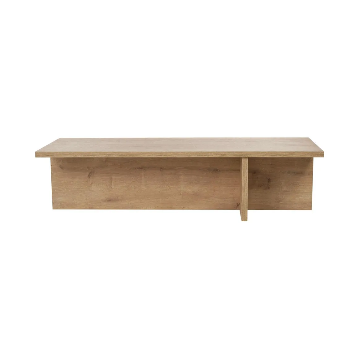 Tavolino da Salotto Marrone Rovere Forma Rettangolare Materiale Piano in Legno Nobilitato 120x45x30h cm, Colore Ripiano Marrone - Marmorito
