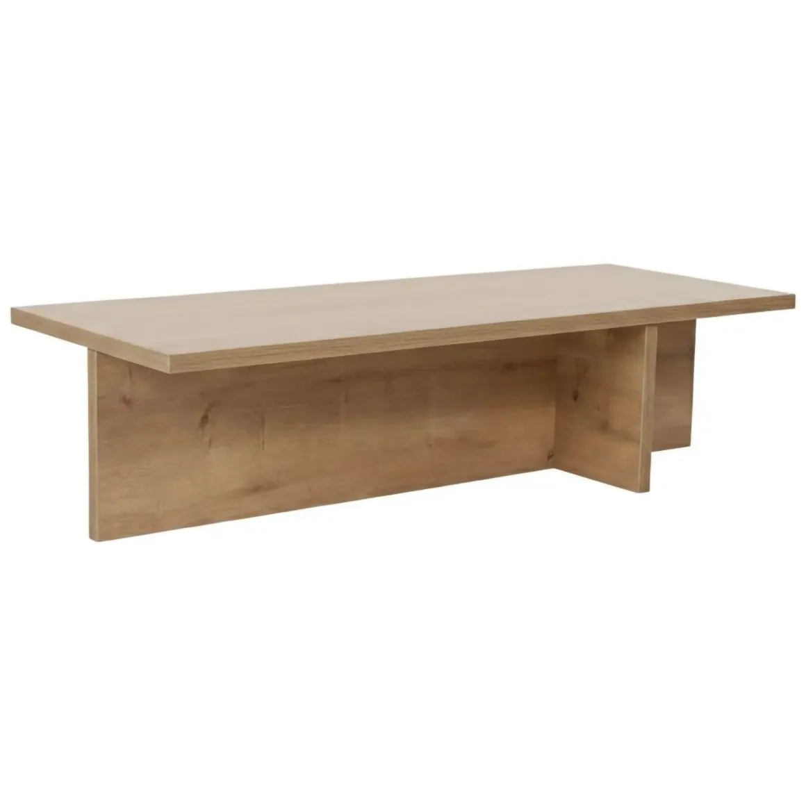 Tavolino da Salotto Marrone Rovere Forma Rettangolare Materiale Piano in Legno Nobilitato 120x45x30h cm, Colore Ripiano Marrone - Marmorito