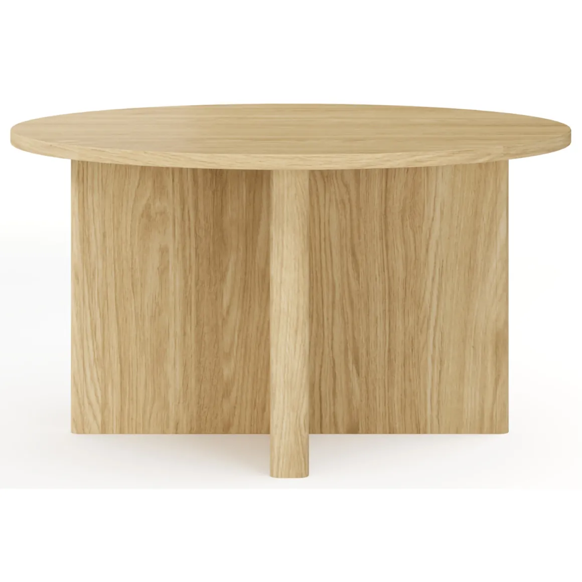 Tavolini Da Salotto > Dmora Tavolino da Salotto Forma Rotondo Colore Ripiano Trasparente 75x75x35h cm, Sfumatura Colore Struttura Rovere - Cugnoli Marrone Rovere