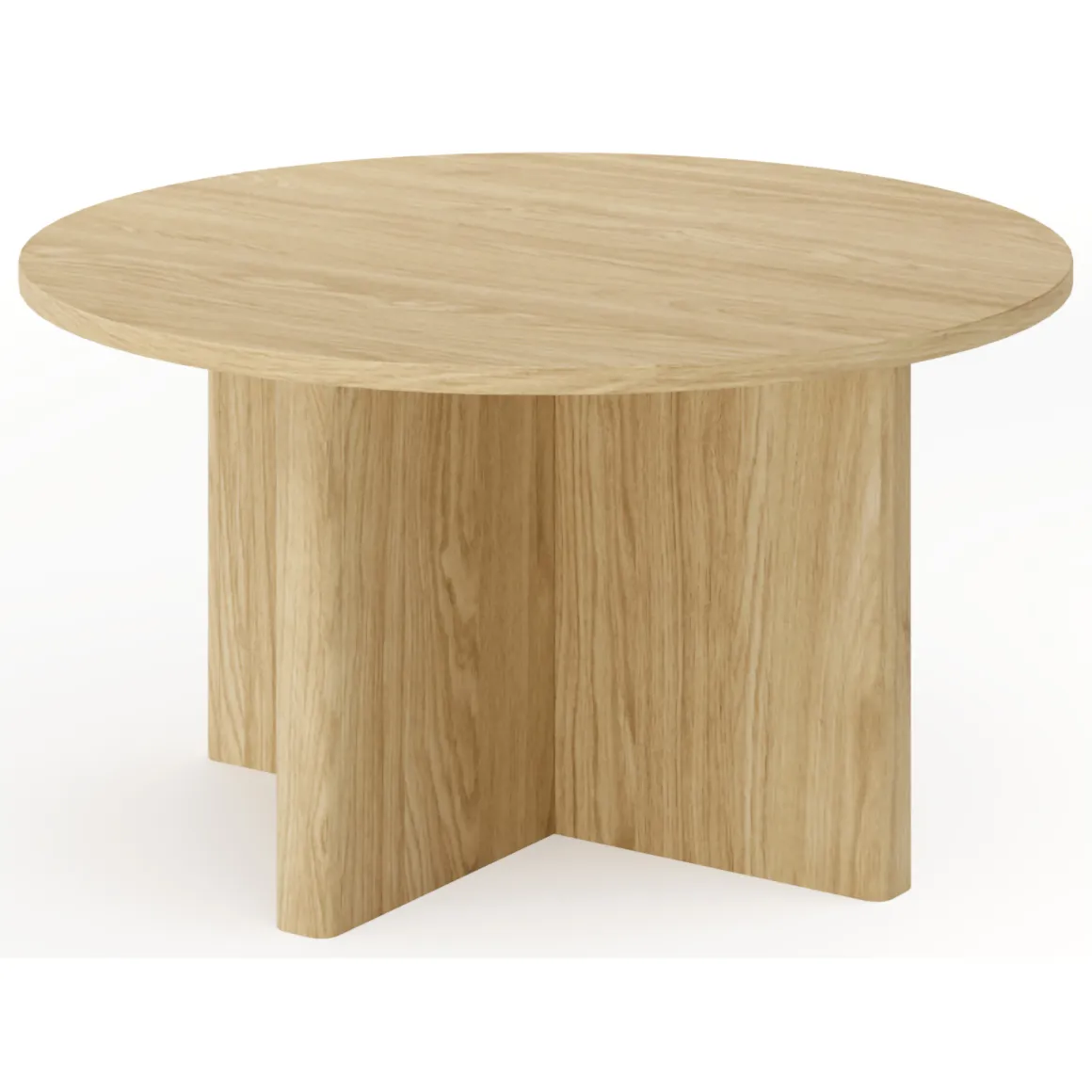 Tavolini Da Salotto > Dmora Tavolino da Salotto Forma Rotondo Colore Ripiano Trasparente 75x75x35h cm, Sfumatura Colore Struttura Rovere - Cugnoli Marrone Rovere