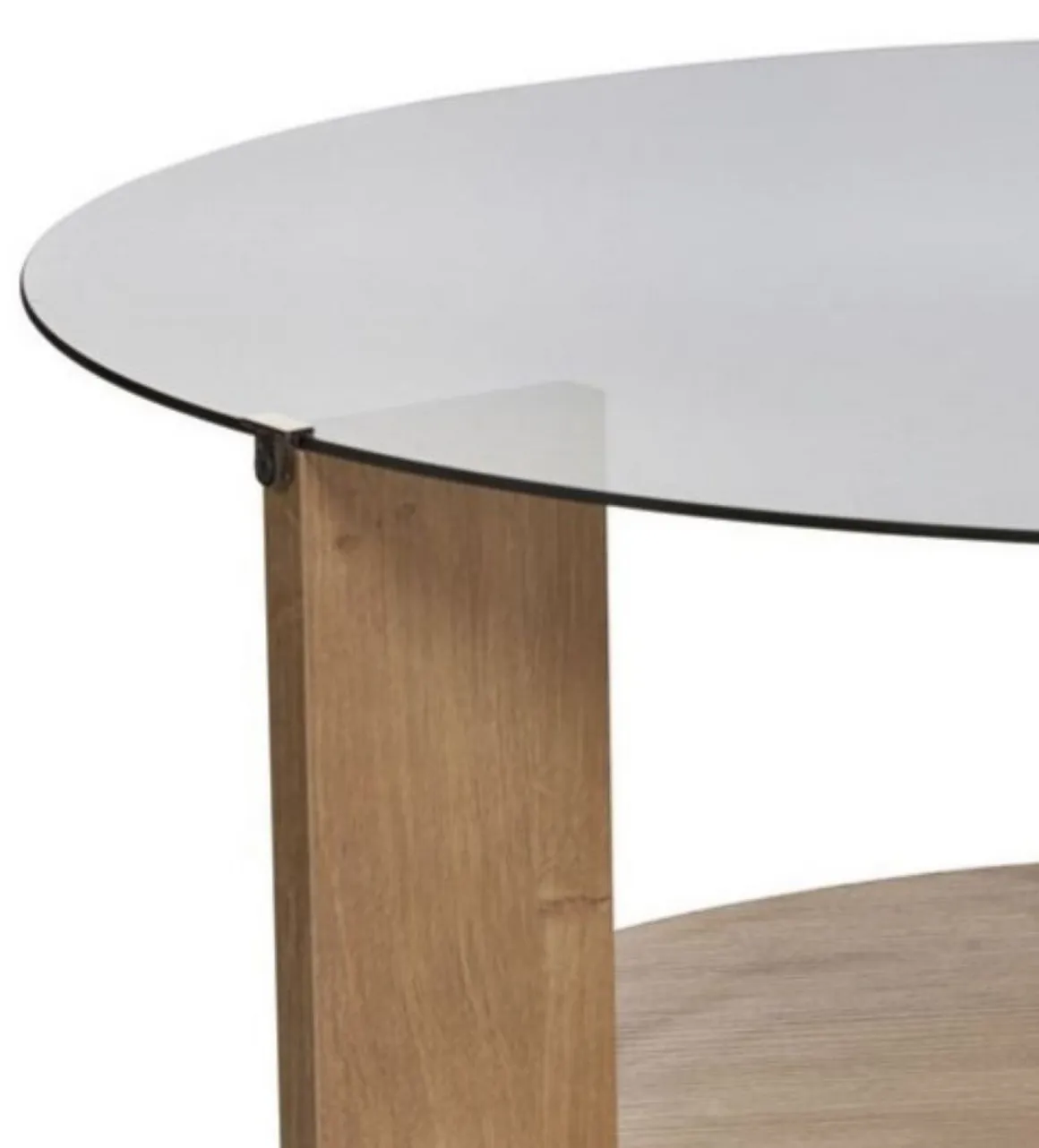 Tavolini Da Salotto > Dmora Tavolino da Salotto Forma Rotondo Materiale Piano in Legno 100x100x46h cm, Colore Ripiano Marrone - Chiavenna Marrone Rovere