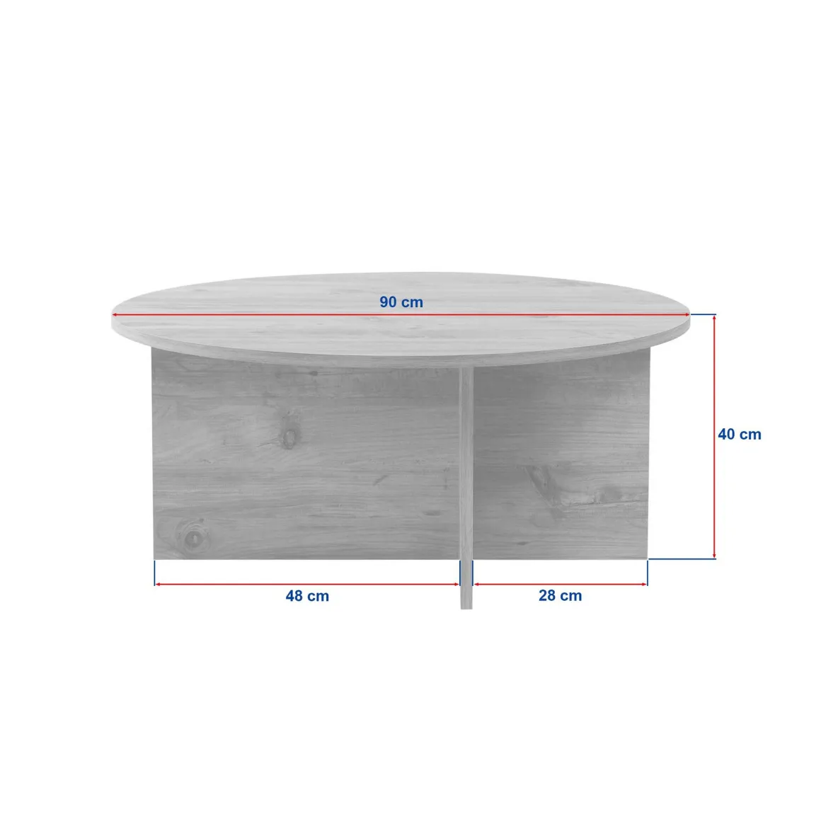 Tavolini Da Salotto > Dmora Tavolino da Salotto Forma Rotondo Materiale Piano in Vetro 75x75x35h cm, Colore Ripiano Trasparente - Cugnoli Marrone Rovere