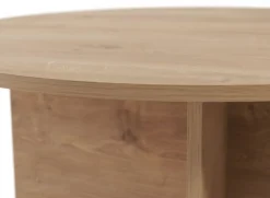 Tavolini Da Salotto > Dmora Tavolino da Salotto Forma Rotondo Materiale Piano in Vetro 75x75x35h cm, Colore Ripiano Trasparente - Cugnoli Marrone Rovere