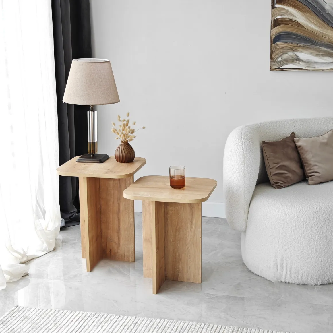Tavolini Da Salotto > Dmora Tavolino da Salotto Marrone Rovere Nero 3 Vani Forma Rettangolare 120x60x53h cm, Colore Ripiano Marrone - Karaseso Nero, Marrone Rovere