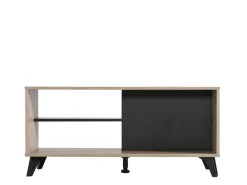 Tavolini Da Salotto > Dmora Tavolino da Salotto Marrone Rovere Nero set 3 Pezzi Forma Rettangolare 55x40x50h cm, Colore Ripiano Marrone - Crichi Nero, Marrone Rovere