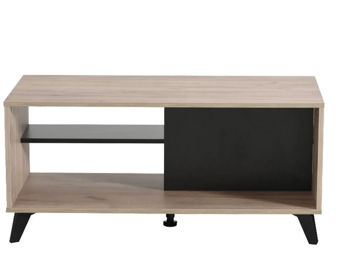 Tavolini Da Salotto > Dmora Tavolino da Salotto Marrone Rovere Nero set 3 Pezzi Forma Rettangolare 55x40x50h cm, Colore Ripiano Marrone - Crichi Nero, Marrone Rovere