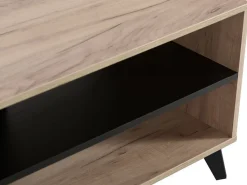Tavolini Da Salotto > Dmora Tavolino da Salotto Marrone Rovere Nero set 3 Pezzi Forma Rettangolare 55x40x50h cm, Colore Ripiano Marrone - Crichi Nero, Marrone Rovere