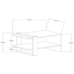 Tavolini Da Salotto > Dmora Tavolino da Salotto 2 Vani Forma Rettangolare 30x30x54h cm, Sfumatura Colore Ripiano Rovere Nodi - Serino Marrone Rovere Nodi