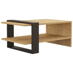 Tavolini Da Salotto > Dmora Tavolino da Salotto 2 Vani Forma Rettangolare 30x30x54h cm, Sfumatura Colore Ripiano Rovere Nodi - Serino Marrone Rovere Nodi