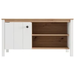 Tavolini Da Salotto > Dmora Tavolino da Salotto Marrone Rovere Nodi Bianco Piano Effetto Doghe Forma Quadrato 67x67x43h cm, Colore Ripiano Marrone - Magre Bianco, Marrone Rovere Nodi