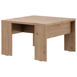 Tavolino da Salotto Marrone Rovere Nodi Forma Quadrato Colore Ripiano Marrone 67x67x43h cm, Sfumatura Colore Struttura Rovere Nodi - Magre