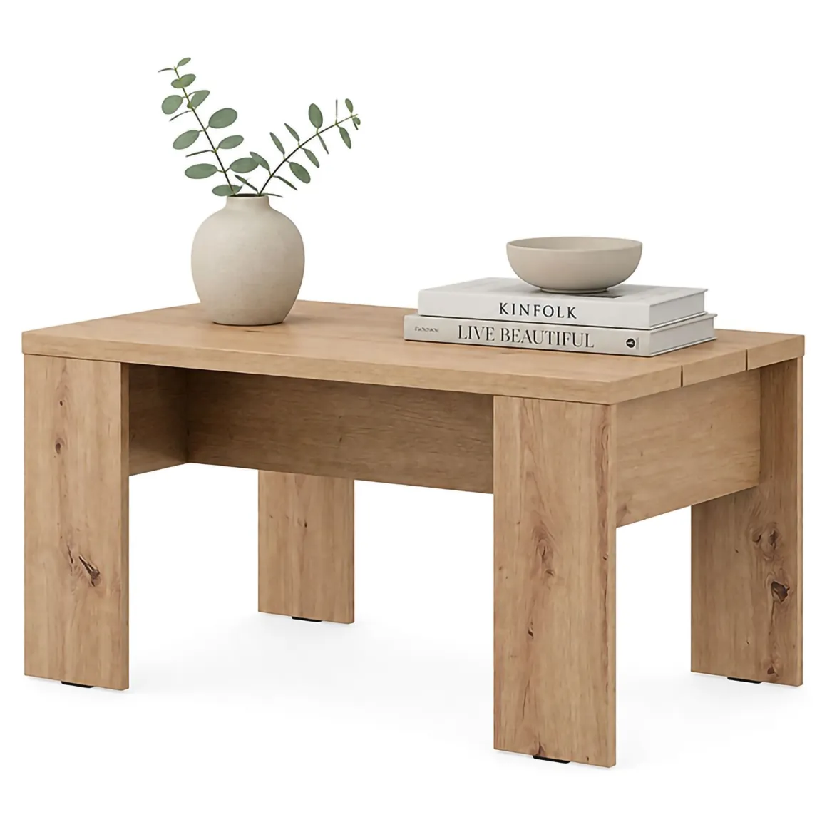 Tavolino da Salotto Marrone Rovere Nodi Forma Rettangolare Colore Ripiano Marrone 90x50x43h cm, Sfumatura Colore Struttura Rovere Nodi - Riposto
