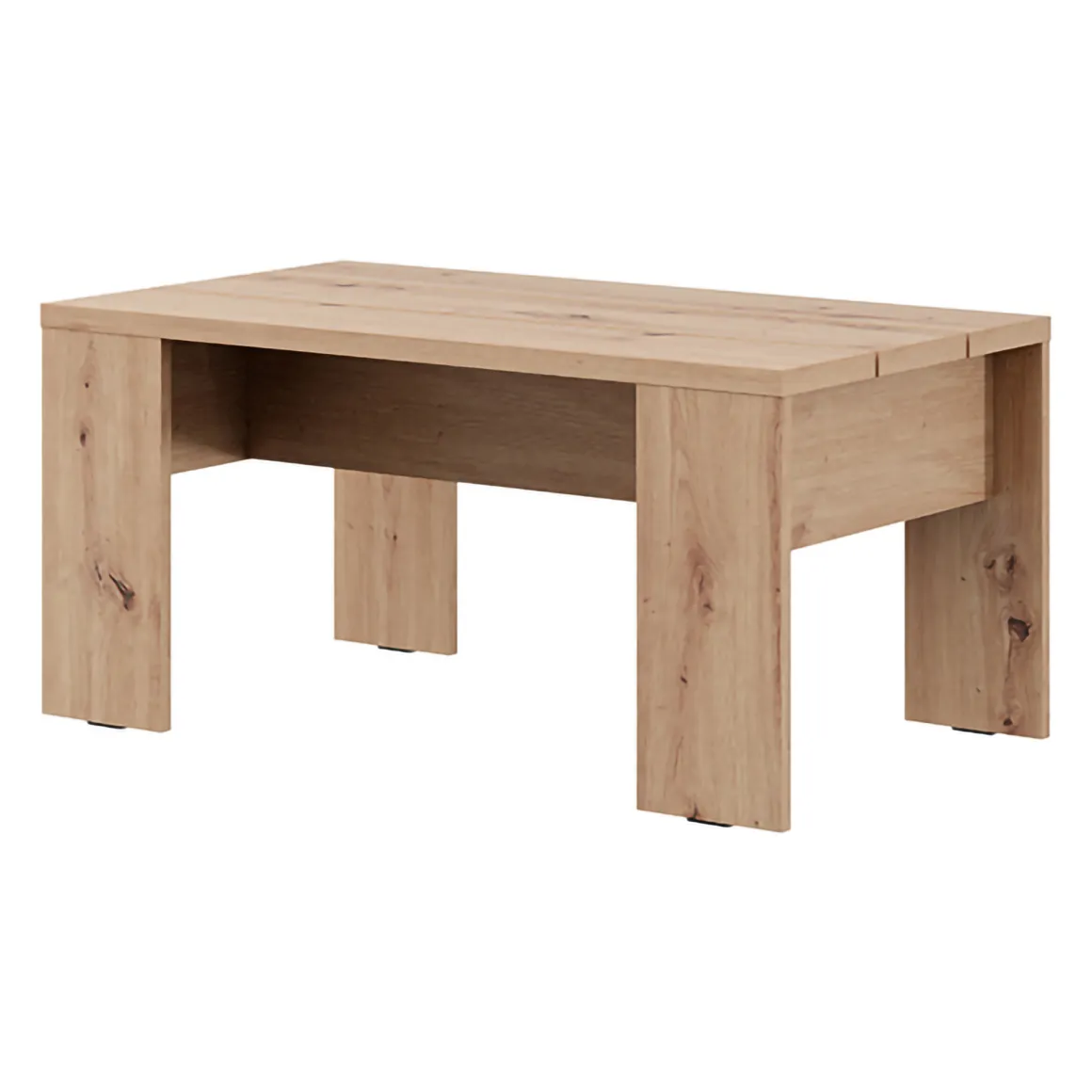 Tavolino da Salotto Marrone Rovere Nodi Forma Rettangolare Colore Ripiano Marrone 90x50x43h cm, Sfumatura Colore Struttura Rovere Nodi - Riposto