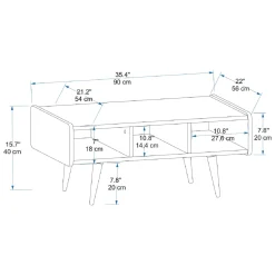 Tavolini Da Salotto > Dmora Tavolino da Salotto Marrone Rovere Nodi Nero con Piedini un Vano 101x55x46h cm, Forma Rettangolare - Cunico Nero, Marrone Rovere Nodi