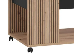 Tavolini Da Salotto > Dmora Tavolino da Salotto Marrone Rovere Nodi Nero con Piedini un Vano 101x55x46h cm, Forma Rettangolare - Cunico Nero, Marrone Rovere Nodi