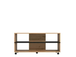 Tavolini Da Salotto > Dmora Tavolino da Salotto Marrone Rovere Nodi Nero un Cassetto con Piedini 100x60x4h cm, un Vano - Kasese Nero, Marrone Rovere Nodi