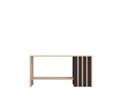 Tavolini Da Salotto > Dmora Tavolino da Salotto con Piedini un Vano 90x49.5x45.5h cm, Forma Rettangolare - Formia Marrone Rovere Nodi