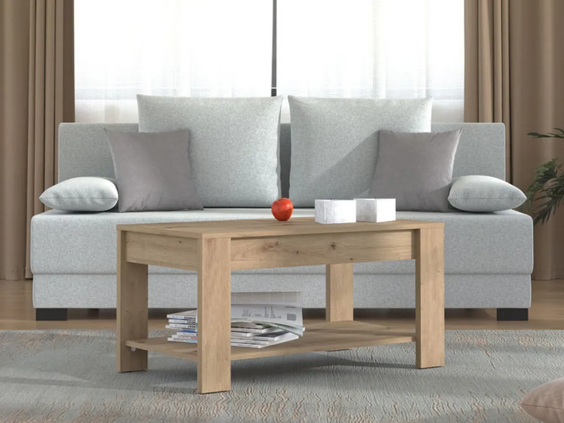 Tavolini Da Salotto > Dmora Tavolino da Salotto Piano in Vetro Temperato Forma Ovale 112x78x47h cm, Materiale Struttura in Vetro - Sommo Marrone Rovere