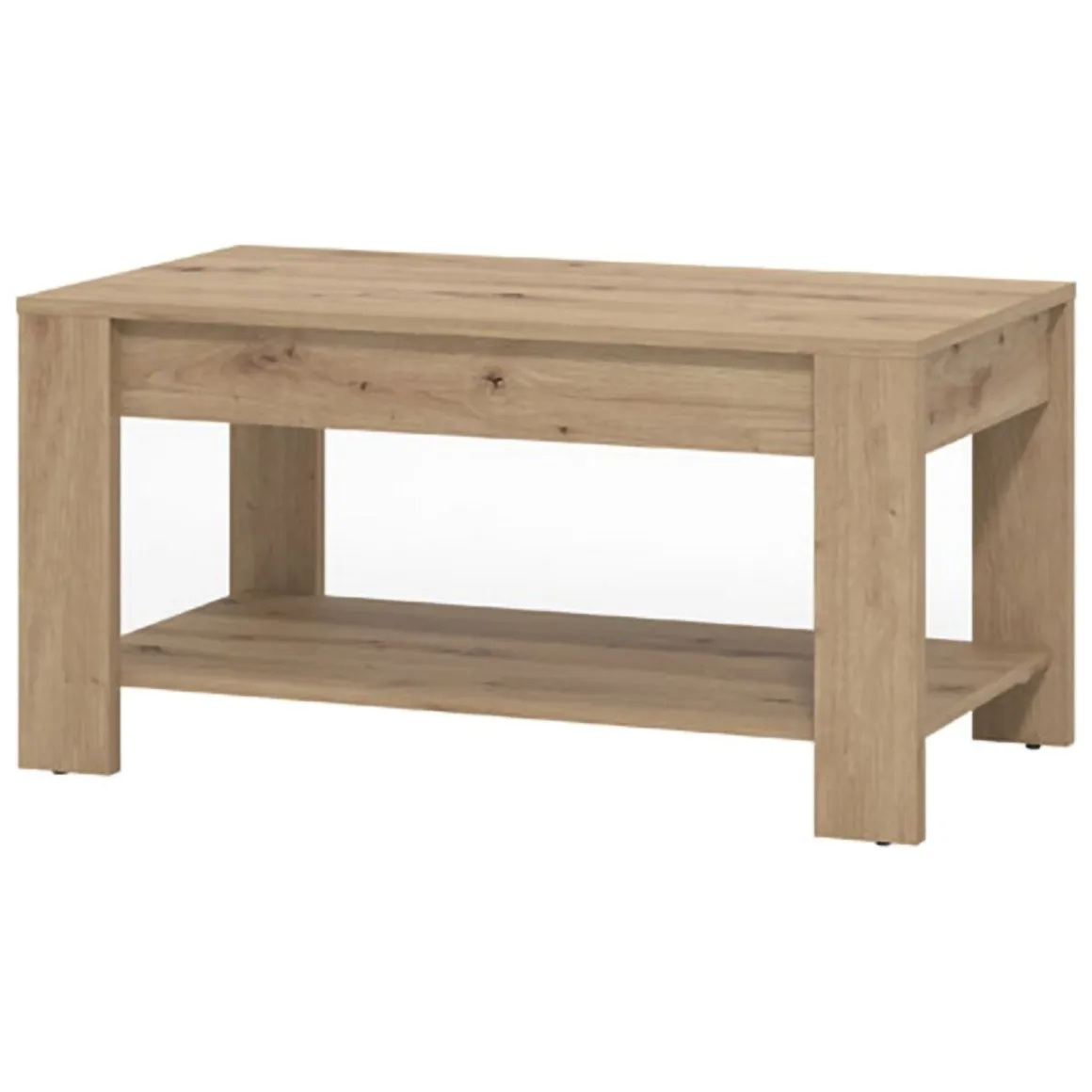 Tavolini Da Salotto > Dmora Tavolino da Salotto Piano in Vetro Temperato Forma Ovale 112x78x47h cm, Materiale Struttura in Vetro - Sommo Marrone Rovere