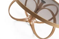 Tavolini Da Salotto|Salotto > Dmora Tavolino da Salotto Portariviste Forma Circolare 92x92x36h cm, Sfumatura Colore Struttura Rovere - Califfi Marrone Rovere