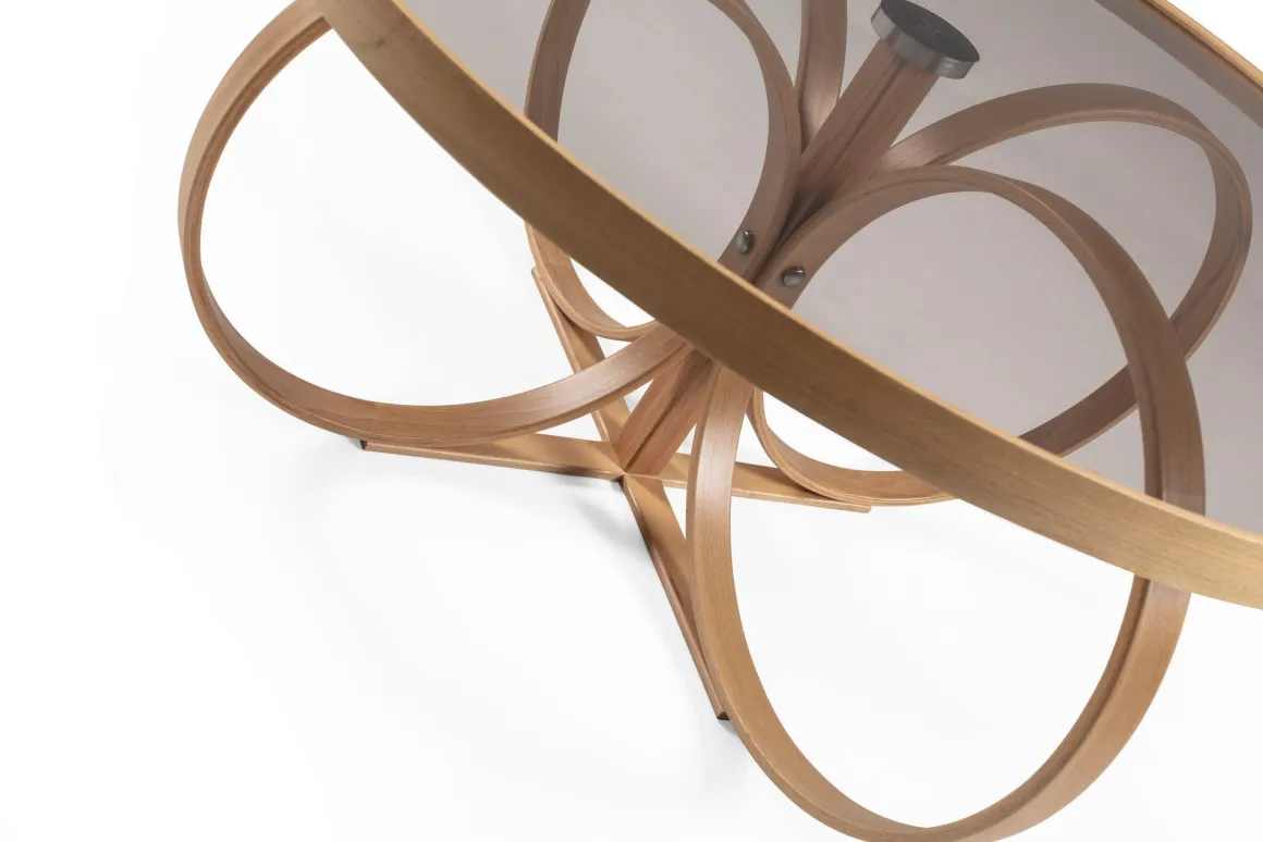 Tavolini Da Salotto|Salotto > Dmora Tavolino da Salotto Portariviste Forma Circolare 92x92x36h cm, Sfumatura Colore Struttura Rovere - Califfi Marrone Rovere