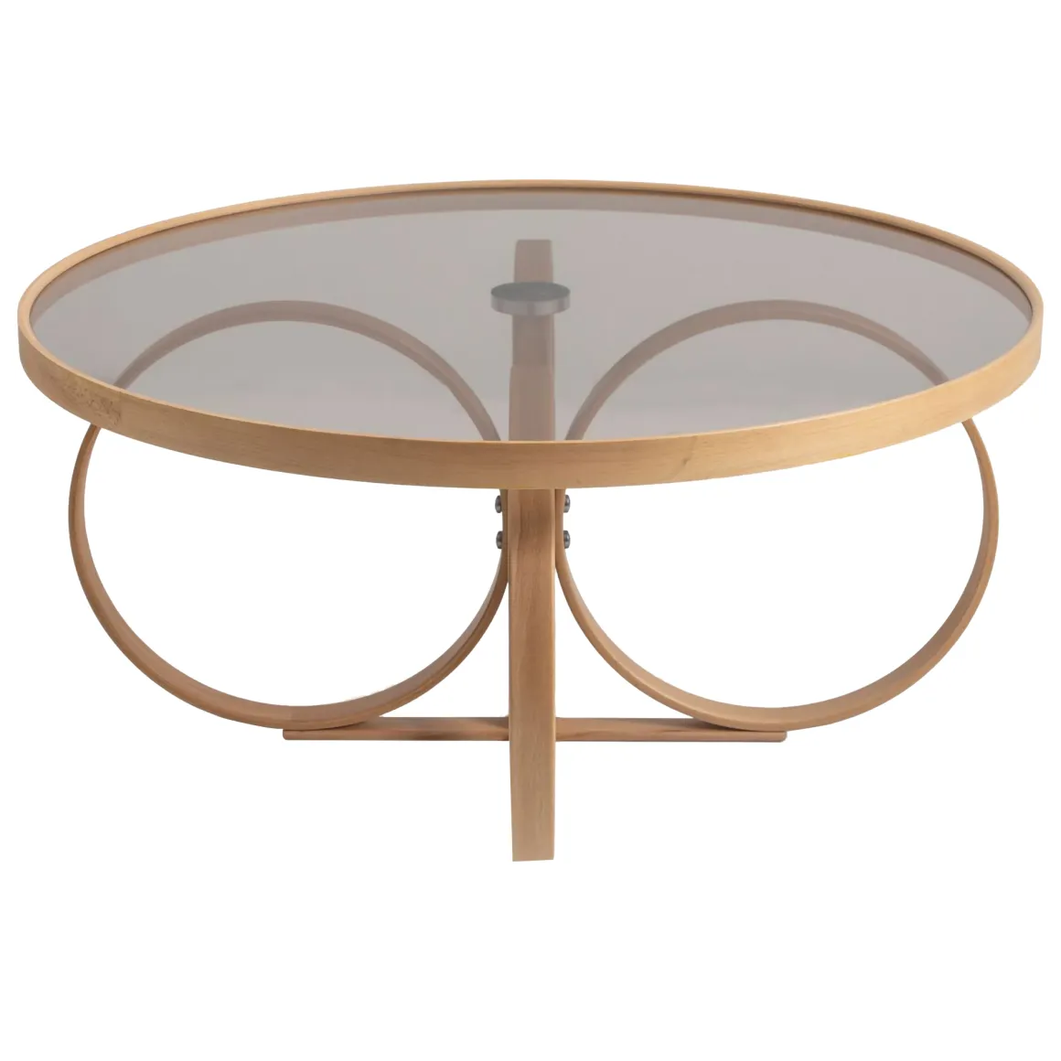 Tavolini Da Salotto|Salotto > Dmora Tavolino da Salotto Portariviste Forma Circolare 92x92x36h cm, Sfumatura Colore Struttura Rovere - Califfi Marrone Rovere