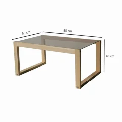 Tavolini Da Salotto|Salotto > Dmora Tavolino da Salotto Portariviste Forma Rotonda 75x75x35h cm, Materiale Struttura in Vetro - Bagolino Marrone Rovere