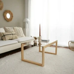 Tavolino da Salotto Marrone Rovere Portariviste Forma Rettangolare 85x55x40h cm, Sfumatura Colore Struttura Rovere - Aldino
