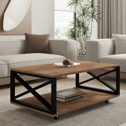 Tavolini Da Salotto > Dmora Tavolino da Salotto Marrone Rovere Scuro Nero set 3 Pezzi 3 Vani 70x70x38h cm, Forma Rotondo - Gignese Nero, Marrone Rovere scuro