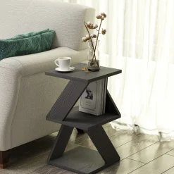 Tavolini Da Salotto|Salotto > Dmora Tavolino da Salotto Effetto Fume Forma Rettangolare 80x80x40h cm, Materiale Struttura in Vetro - Gran Nero Antracite