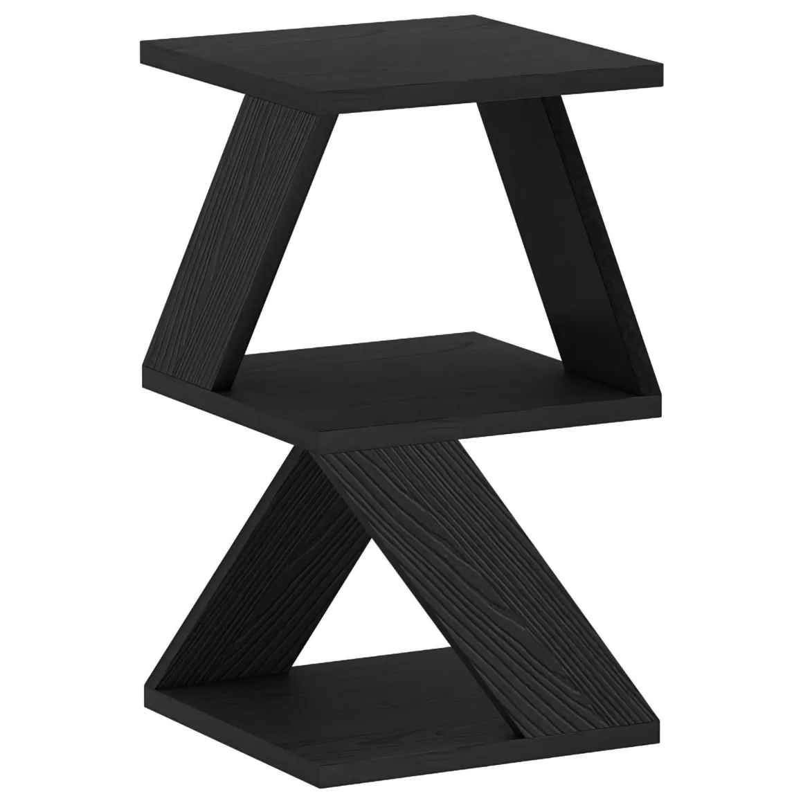 Tavolino da Salotto Nero Antracite 2 Vani Forma Rettangolare 30x30x54h cm, Materiale Piano in Legno Nobilitato - Serino