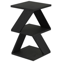 Tavolino da Salotto Nero Antracite 2 Vani Forma Rettangolare 30x30x54h cm, Materiale Piano in Legno Nobilitato - Serino