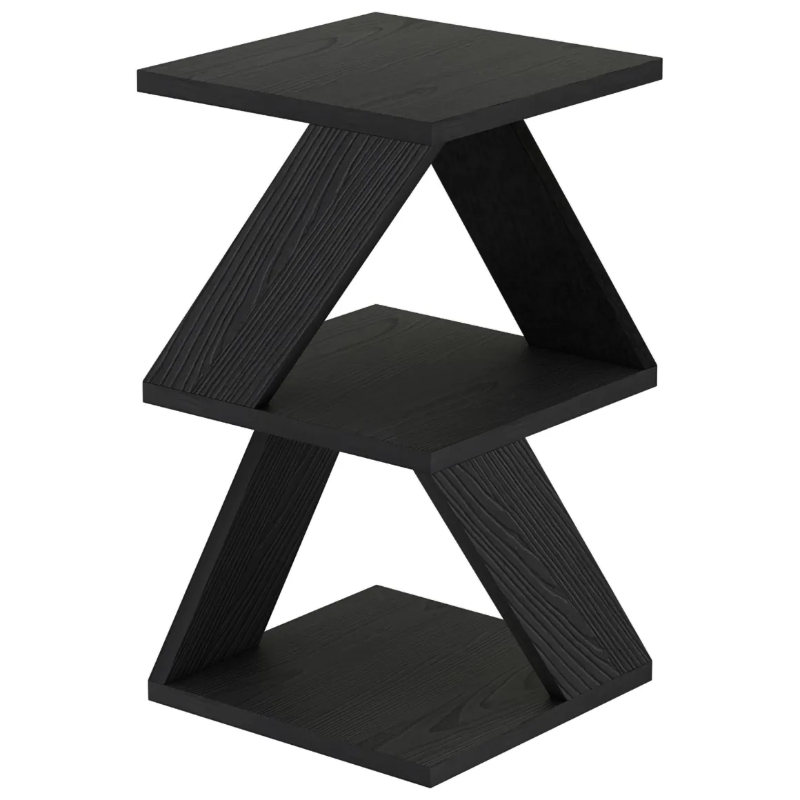 Tavolino da Salotto Nero Antracite 2 Vani Forma Rettangolare 30x30x54h cm, Materiale Piano in Legno Nobilitato - Serino