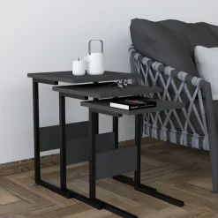 Tavolini Da Salotto|Salotto > Dmora Tavolino da Salotto Forma Rettangolare Materiale Piano in Vetro 105x65x35h cm, Colore Ripiano Trasparente - Visconti Nero Antracite