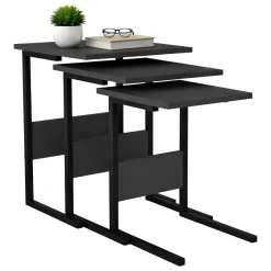 Tavolini Da Salotto|Salotto > Dmora Tavolino da Salotto Forma Rettangolare Materiale Piano in Vetro 105x65x35h cm, Colore Ripiano Trasparente - Visconti Nero Antracite