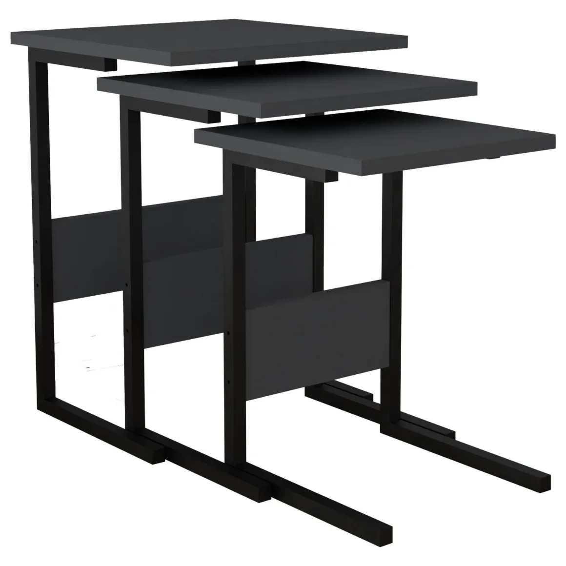 Tavolini Da Salotto|Salotto > Dmora Tavolino da Salotto Forma Rettangolare Materiale Piano in Vetro 105x65x35h cm, Colore Ripiano Trasparente - Visconti Nero Antracite