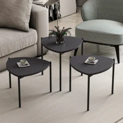Tavolini Da Salotto > Dmora Tavolino da Salotto Modulabile Forma Rettangolare 75x50x38h cm, Sfumatura Colore Ripiano Antracite - Urbania Nero Antracite