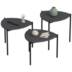 Tavolini Da Salotto > Dmora Tavolino da Salotto Modulabile Forma Rettangolare 75x50x38h cm, Sfumatura Colore Ripiano Antracite - Urbania Nero Antracite