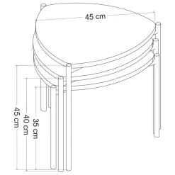 Tavolino da Salotto Nero Antracite Modulabile Forma Rettangolare 45x45x45h cm, Sfumatura Colore Ripiano Antracite - Carro