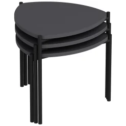 Tavolino da Salotto Nero Antracite Modulabile Forma Rettangolare 45x45x45h cm, Sfumatura Colore Ripiano Antracite - Carro