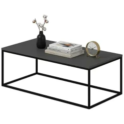 Tavolini Da Salotto > Dmora Tavolino da Salotto Peso Massimo Supportato 10 kg Forma Rettangolare 105x65x40h cm, Sfumatura Colore Struttura Antracite - Azriel Nero Antracite