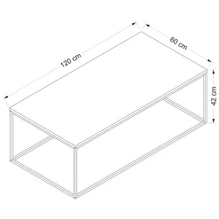 Tavolini Da Salotto > Dmora Tavolino da Salotto Peso Massimo Supportato 10 kg Forma Rettangolare 105x65x40h cm, Sfumatura Colore Struttura Antracite - Azriel Nero Antracite