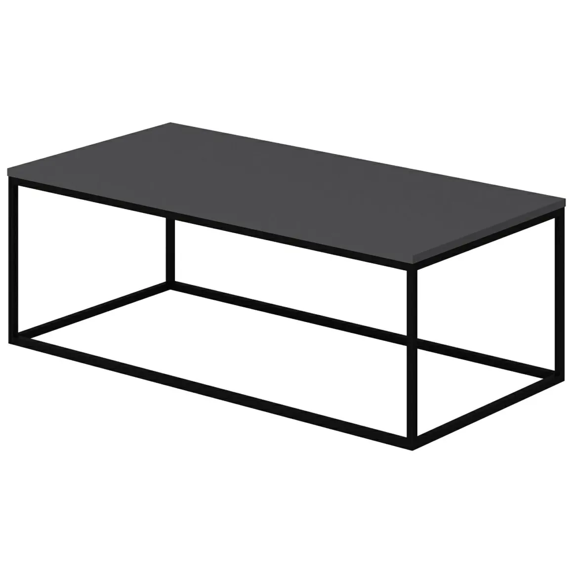 Tavolini Da Salotto > Dmora Tavolino da Salotto Peso Massimo Supportato 10 kg Forma Rettangolare 105x65x40h cm, Sfumatura Colore Struttura Antracite - Azriel Nero Antracite