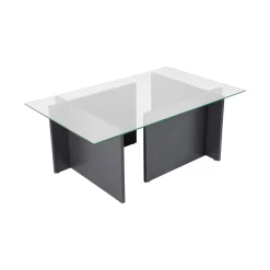 Tavolini Da Salotto > Dmora Tavolino da Salotto Peso Massimo Supportato 10 kg Forma Rettangolare 105x65x40h cm, Sfumatura Colore Struttura Antracite - Azriel Nero Antracite
